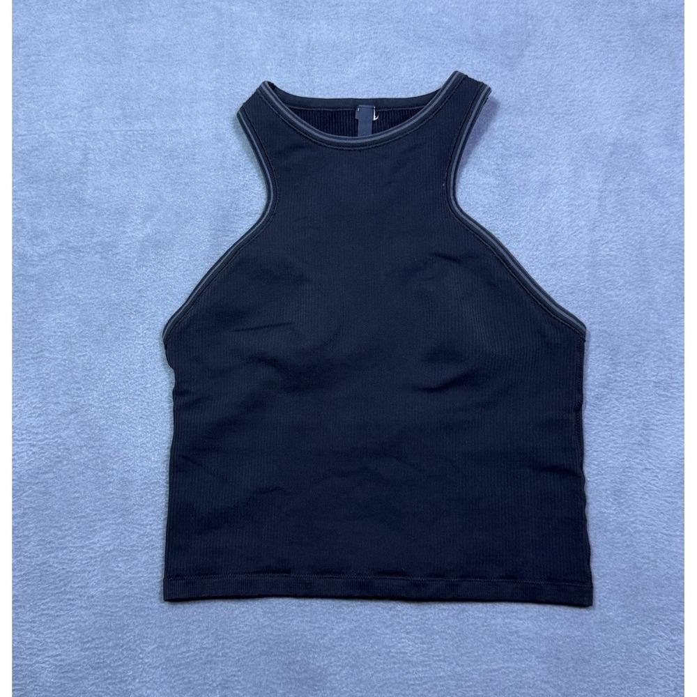 NikeSKIMS Racerback Tank Top Womens XS Black Ribbed Cropped Nike x SKIMS